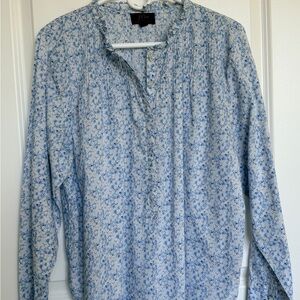 J Crew x Liberty Blue Floral Long-Sleeve Women’s Blouse